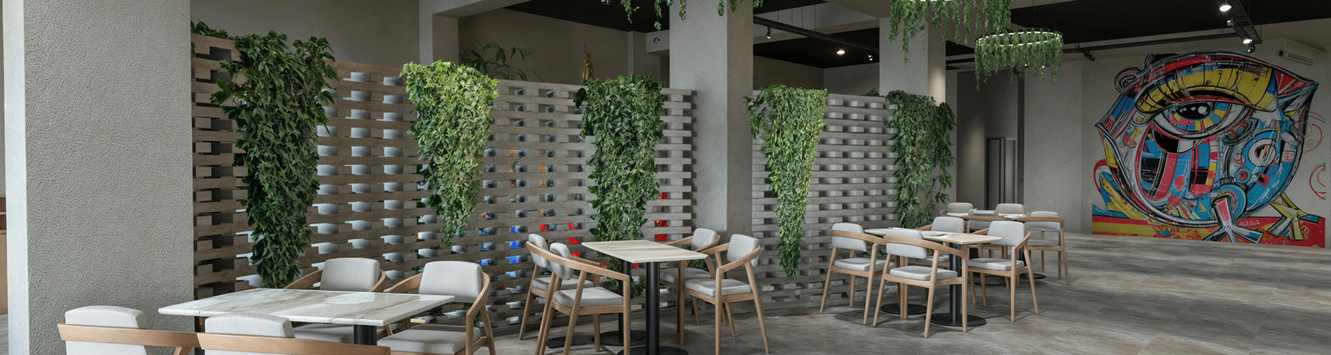 Modern urban cafe design with minimalist architecture in Johor Bahru